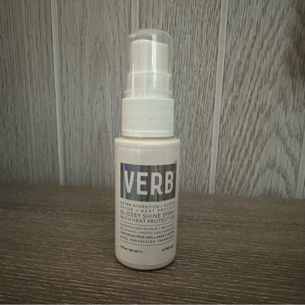 Verb Glossy Shine Spray Heat Protection 1 oz Travel Mini